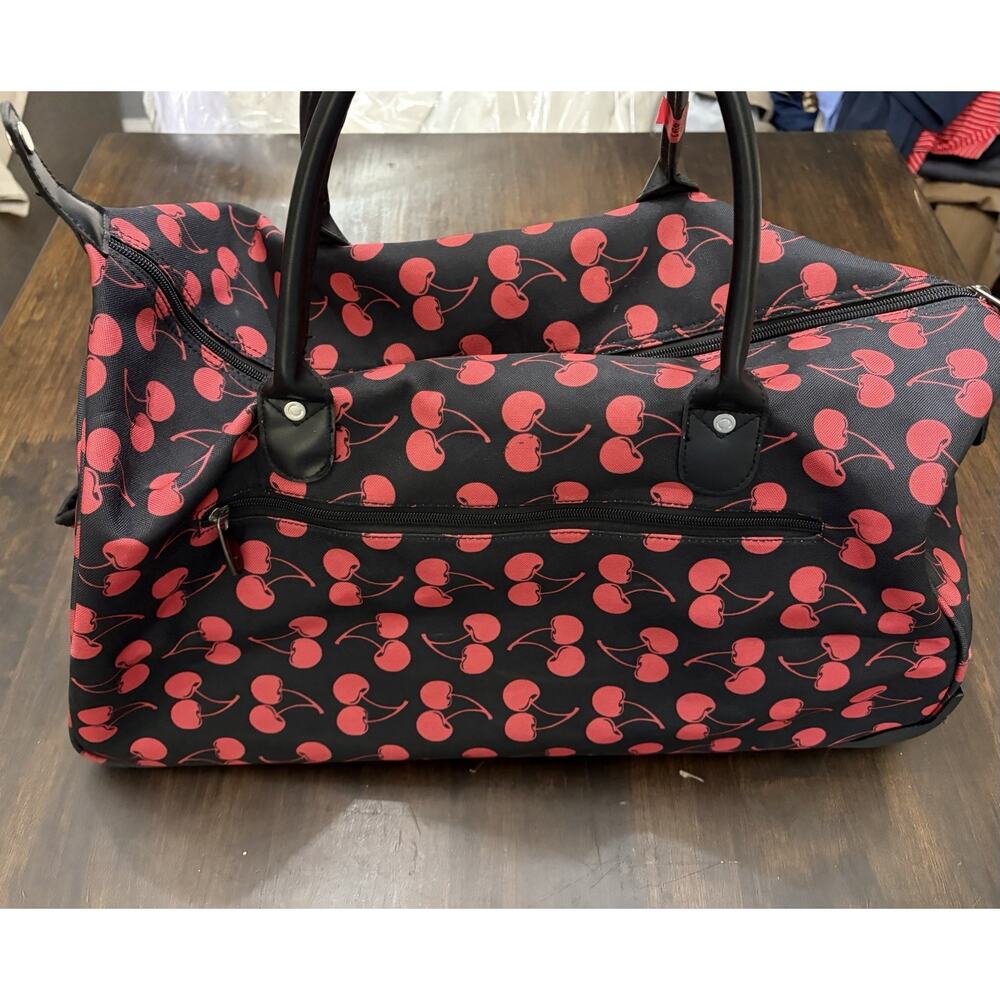 CALPAK Cherry Rolling Duffel Bag Travel Luggage Vacation Red Cherries